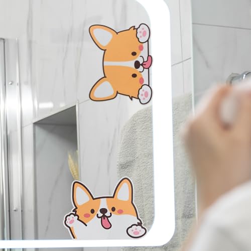 Image of Corgi Car Decal Sticker Set of 5 - Cute Funny Cartoon Dog Stickers for Car, Laptop, Bumper, Window - Gifts for Corgi Lovers, Vinyl Waterproof Automotive Accessories, 10-12cm