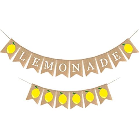 Amosfun 2 Stück Sommer-Jute Limonade Banner Wimpelkette Flaggen Cover