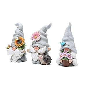   Hodao-3pcs-475-H-Spring-Summer-Gnome-Decorations-Tomte-Elf-Fall-Gnome-Decor-Swedish-Elf-Dwarf-Figurine-Table-Decor-Gray-Indoor-Home-Gift
