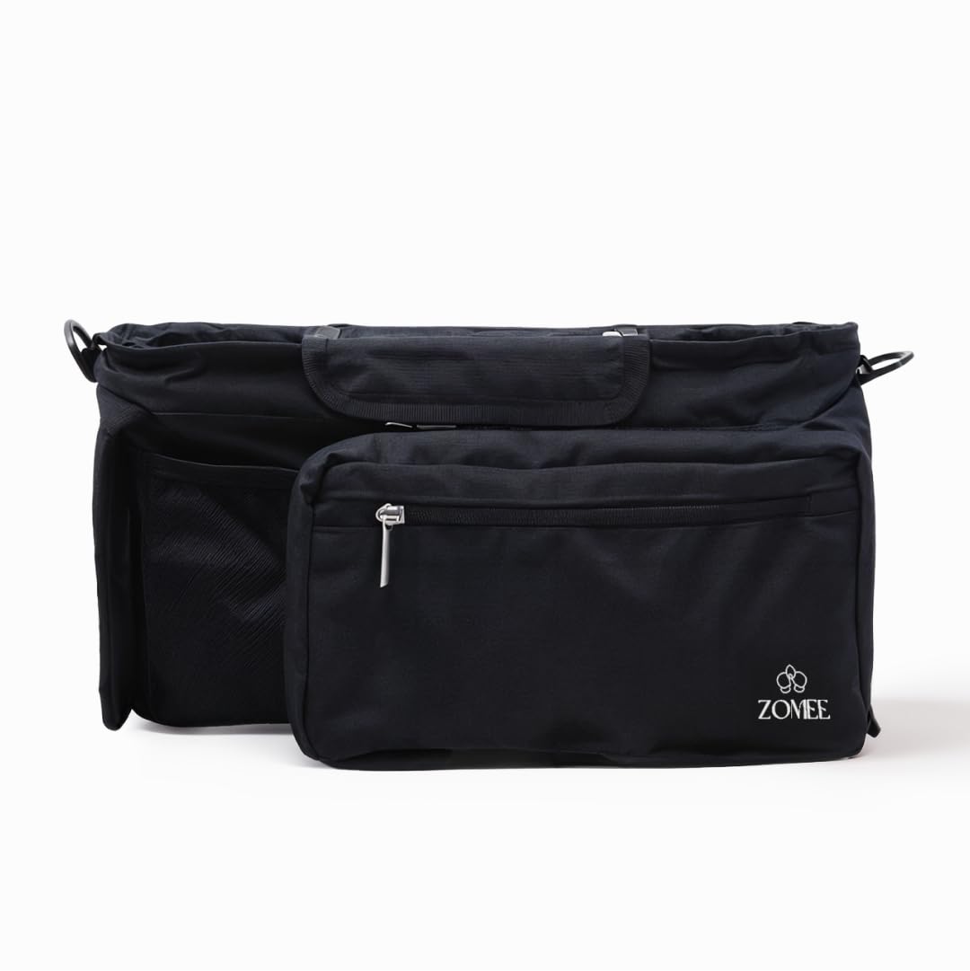 Zomee Universal Stroller Bag Organizer with Cup Holder Versatile, Portable, Phone Bag and Storage for All Outings, Fits Most Strollers, Prams and Carriages
