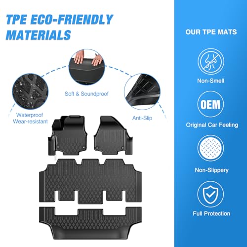 Image of Nilight TPE Floor Mats for Chrysler Pacifica (Not Hybrid)