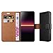 iCatchy For Sony Xperia L4 Case Leather Wallet Book Flip Folio Stand View Cover compatible for Sony Xperia L4 Phone Case (Black)