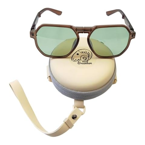 Eroilor Polarized Sunglasses for Family; Foldable Light Frame; HD Pilot Lenses; Golf/Driving/Fishing/Travel Eyewear, Green, One Size Cover