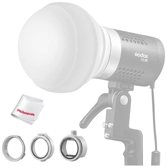 (Refurbished) GodosDiffusion Dome Kit with 3 adapters, ML-CD15 Flash Light Diffuser, Compatible for Godox V1C V1S V1N ML30 ML60 ML60Bi AD200 AD200PRO & Other Godox Mount Lights (B0DCVMXTB7) Amazon Price History, Amazon Price Tracker