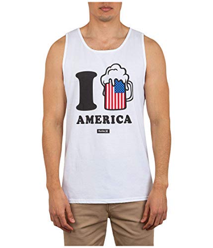 Hurley Men's Premium Merica camiseta tirantes blanca XL algodón 2