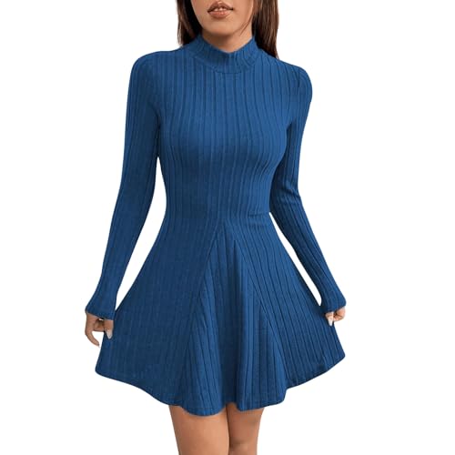 Vestidos mujer elegantes suéter mujer cuello alto vestidos de mujer trabajado casual Dress moda vestidos de ceremonia invierno vestidos de invierno vestidos de Año Nuevo corto vestido de fiesta de