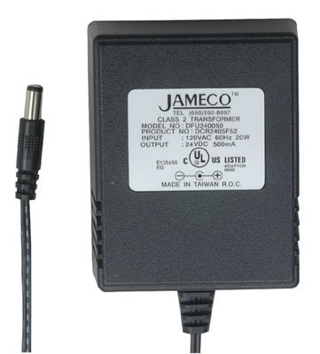 Xytronic DFU240050F1121 Jameco Reliapro Transformer with AC to DC Wall Adapter, 24 Vdc, 500 mA, 12 Watt, 3.4" Height, 2.7" Width, 2.2" Length