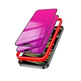 Heromiracle 2 Pack Privacy Screen Protector for Tempered Glass for True 25°Anti Spy Private Gradient Colorful Case Friendly (6.3 inch Pink)