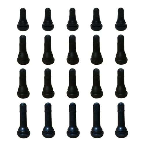 Image of 20Pcs TR412 TR413 TR414 Tubeless Valve Stems, Black Rubber Snap-in Valves Tubeless Tire Valve Stems Replacement for Tubeless 0.453 inches Rim Holes on Standard Auto Tires