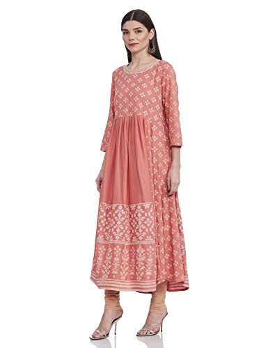 Image of Max Women Rayon Regular Fit Printed A-Line Regular Kurta