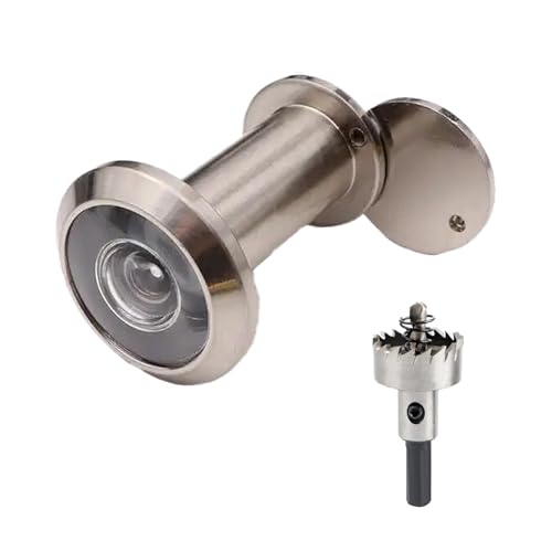 Ginddy Judas pour Porte 35-60mm - avec Couvercle Anti-Régard & Foret 16mm, Sécurité Entrée Maison en Acier Brossé