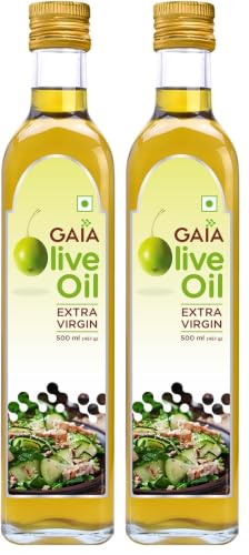 Image of GAIA Extra Virgin Olive Oil,500Ml Bottle|Heart Healthy Superfood,Natural&Cold Extracted Olive Oil Ideal For Drizzling On Salads&Sauteed Vegetables Packed With Anti-Aging Benefits&Improved Digestion