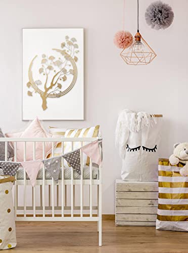 Estart Large Ginkgo Leaves Metal Wall Art, Gold Wall Decoration Is Suitable For Living Room, Bedroom, Study, Office (Gold) #TOP5