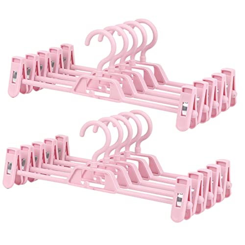 Cabilock 10Pcs Non Slip Plastic Pants Clips for Household Wardrobe Storage Space Saving Cloth Hanger for Adults and Sturdy and Easy to Clean