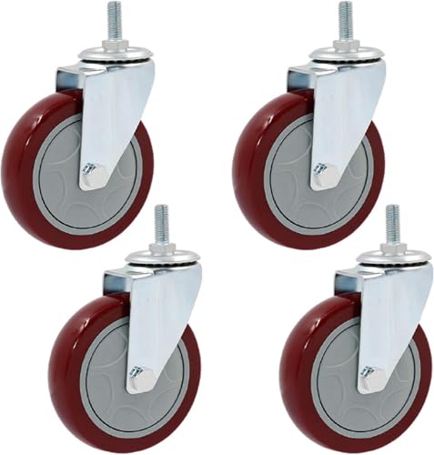 Roulettes pivotantes 360° avec frein de 125 mm pour chariot de transport et établi robuste