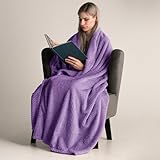 DecoKing Kuscheldecke 70x150 cm violett Decke Microfaser Wohndecke Tagesdecke Fleece weich sanft kuschelig skandinavischer Stil lila Henry