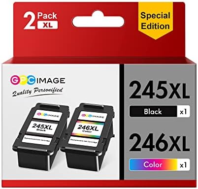 GPC Image Ink Cartridge Replacement for Canon PG-245XL CL-246XL PG-243 CL-244 245 246 Compatible with MX492 MX490 MG2420 MG2522 MG2920 TS3320 TR4520 TR4522 Printer Tray (1 Black,1 Tri-Color)