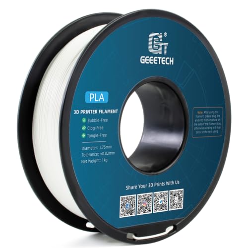 GEEETECHPLA Filament 1.75mm, PLA Filament for 3D Printer, Dimensional Accuracy +/- 0.02mm, 1kg (2.2 lb) Spool, Warm White