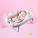 Baby Badewanne Faltbar,mit Thermometer Baby Neugeborene Badewanne mit Anti-Rutsch-Matte,Baby badewanne und verstaubar,Badewanne Kissen Soft Seat Badewanne Unterstützung-Rosa plus hoverboard