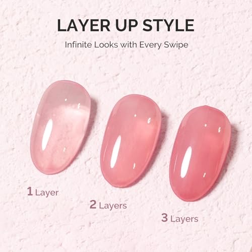 Image of MelodySusie Jeweliver Gel Nail Polish, 0.5Fl.oz Rose Pink Milky Gel Polish Nude Pastel Color Soak Off UV LED Light Cure Gift for Women Manicure Nail Art DIY at Home JM18