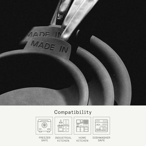 Image of Made In Cookware - 3 Piece Set (Includes 8 inch,10 inch,12 inch) Frying Pan Protectors - Graphite - Molded Silicone - Dishwasher Safe