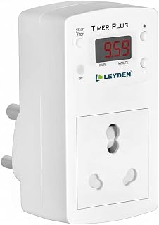 LEYDEN® TP-PLG 16A 220VAC, 16A, Digital Coundown Automatic Off Plug Socket 1 Minute to 9 Hour 45 Minutes for Waterpump, Mo... Price In India