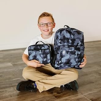 Wildkin Kids Insulated Lunch Box – Durable and Reusable for School & Travel - Black Camo