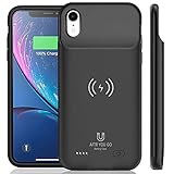 Battery Case for iPhone XR, Qi Wireless Charging Compatible, 7000mAh Slim Extended Rechargeable External Portable Charger Case Compatible iPhone XR (6.1 Inches Black)