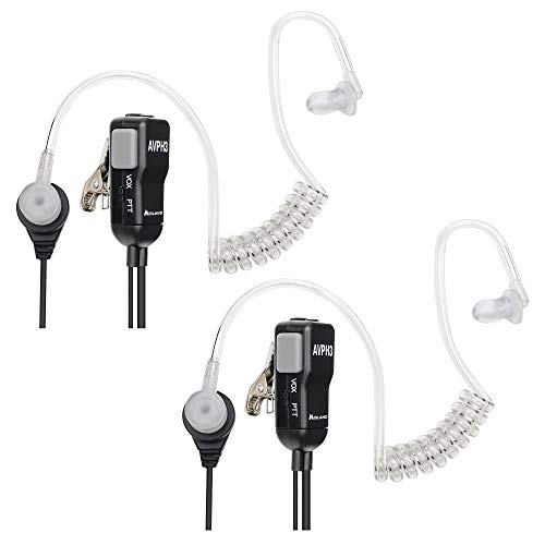Midland Avph3 Transparent Security Headsets With Ptt/Vox – Wrap Around Design – Lasting Comfort Pair, Black #TOP2