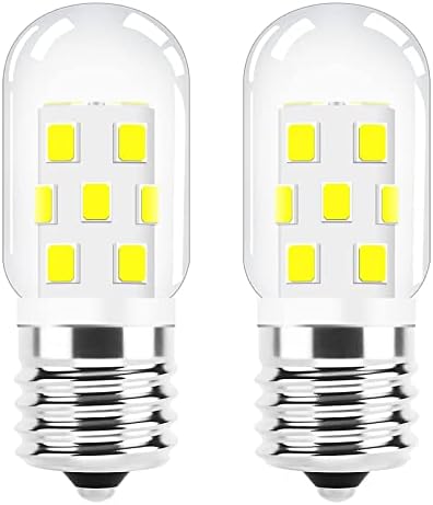 LED Microwave Light Bulb Over Stove Appliance 8206232A 40W Incandescent Equivalent, E17 LED Bulb Dimmable for Refrigerator, Range Hood, 3W 380LM Daylight White 6000K, T7 Intermediate Base, Pack of 2