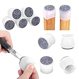 24 Pcs Silicone Chair Legs Caps - Furniture Foot Protectors - Free Moving Table Feet Covers - Stool Leg Floor Protectors Prevent Scratches and Noise (Medium, Translucence)