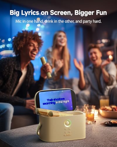image for Ikarao Karaoke Machine for Adults, with Lyrics Display Screen, 2 Self-