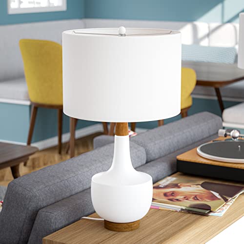 Kenroy Home 33181Wh Tessa Table Lamp With White Glossy Ceramic Finish, Modern Style, 26" Height, 15" Width, 15" Depth #TOP2