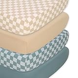 The Peanutshell Baby Organic Bassinet Sheets 4-Pack for Boy or Girl - Ultra Soft & Rectangle Unisex Baby Sheet, 100% Jersey Cotton, Fitted Covers for Crib, Halo Bassinet Mattress