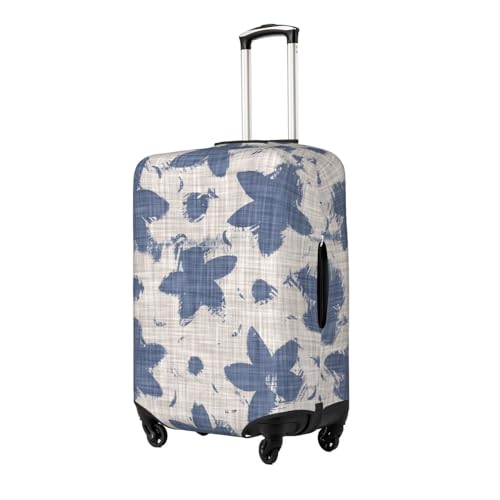 French Linen Floral Print Luggage Cover Washable Elasticated Suitcase Covers TSA Approved Stylish Dust and Scratch Resistant Case Protector for Kids and Adults2