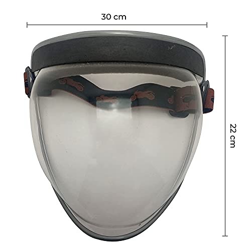 Image of Bubble Face Shield light-black transparent | Full Face Protection with adjustable band,Ideal for Adult Head Size, Unisex Helmet Visor(PACK OF 1, light black)