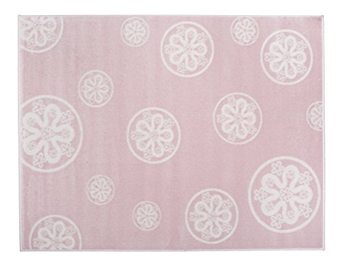 Aratextil Blumen Kinderteppich, Acryl, Pink, 140 x 200 cm
