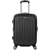 Kenneth Cole Reaction Renegade 20” Carry-On Luggage Lightweight Hardside Expandable 8-Wheel Spinner Travel Cabin Suitcase, Black, inch
