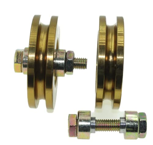 Lot de 2 roues pour portail coulissant de 59 mm de diamètre - Rainurées - En acier - Fabriquées dans l’Union européenne (rainure 6 mm - roulement 10 mm)