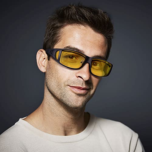 Urumqi Night Driving Glasses Fit Over Glasses For Men & Women, Hd Polarized Anti Glare Night Vision Glasses Wrap Around #TOP4