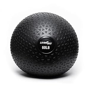 Living.Fit Slam Ball, 5-100lb Medicine Ball, Durable, Heavy-Duty PVC Sand Filled Weighted Ball for Strength Training and Functional Fitness, Non-Slip Grip, Versatile for Full-Body Workouts