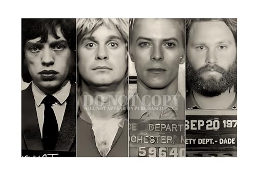 Póster de fotografías musicales Mugshot, el regalo artístico ideal para fanáticos del rock