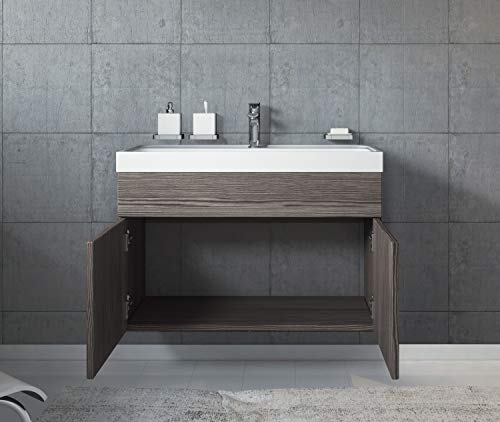 Badkamermeubelset Paso 01 80cm wastafel bodega (grijs) - badkamermeubel meubel badkamerkast - Image 4