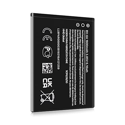 BV-6A Battery, [1600mAh] Super High Capacity 0 Cycle Li-ion Battery Replacement widely Compatible with 8110 4G TA-1059 TA-1048 TA-1067 TA-1071 TA-1295 2720V flip 2017 Series 2060 3060 5250 Series