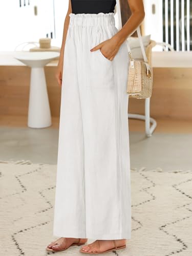ANRABESS Womens Linen Pants 2025 Summer Casual Loose Wide Leg Palazzo Pants High Waist Flowy Beach Trousers Work Outfits3