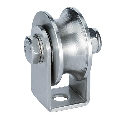 Cable Pulley Wheel, Swivel Single Pulley Block, Stainless Steel, Bearing Inside, Heavy Duty