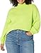 Amazon Essentials Cotton Sweaters for Women - Funnel-Neck, Lime Green, Available in Plus Size, Large