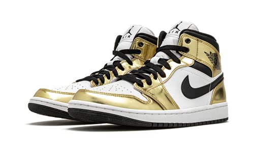 Nike Jordan 1 Mid Metallic Gold White Men's2