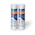 Grooved Sediment Water Filter Cartridge by Ronaqua 10"x 2.5", Four Layers of Filtration, Removes Sand, Dirt, Silt, Rust, made from Polypropylene (2 Pack, 1 Micron)
