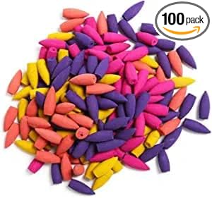 Backflow Incense Cones 100 Pcs | Mixed Natural Scents - Apple Rose Lily Tulips Rosemary Lavender Sandalwood and More Backflow Cone